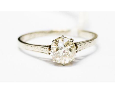 A solitaire diamond ring approx 1ct, ring size S, with a dated inscription
