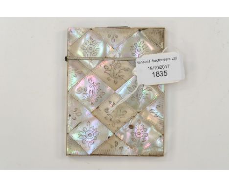 A Victorian mother of pearl card case a/f