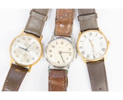 Two vintage side wind gentleman's wristwatches, Sekonda and Newmark together with a Zenith quartz watch (3)