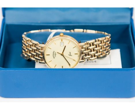 A gentlemen's 9ct Rotary wristwatch, the circular dial with baton numerals, date aperture and 9ct gold bracelet, with origina
