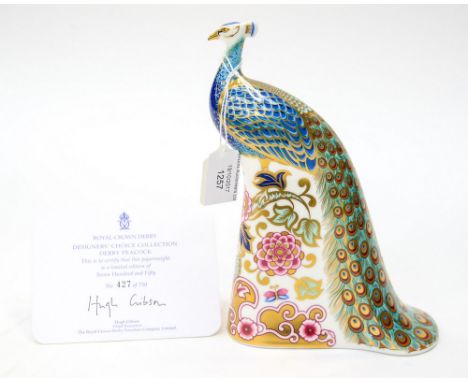Royal Crown Derby first quality Designers' Choice Derby Peacock, limited edition 427/750, certificate, boxed 