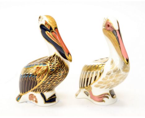 Royal Crown Derby first quality White Pelican, limited edition 1249/5000, with certificate, with a Brown Pelican (two items, 