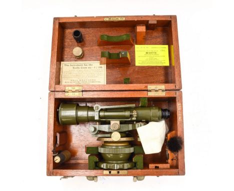 Hall Brothers 1930s Theodolite, complete, boxed with staff and tripod (3) 