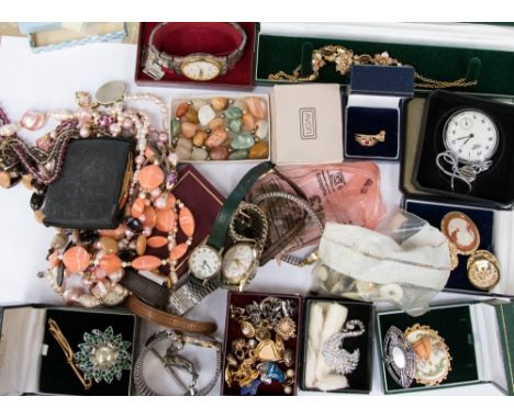 Quantity of costume jewellery, watches, including gentleman's Rotary watch 