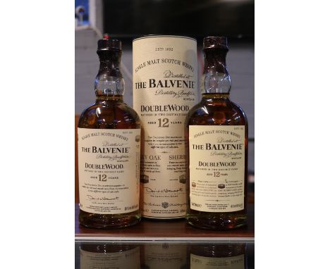 The Balvenie 12 year Double Wood Single Malt Scotch Whisky and one boxed 