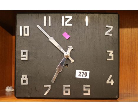 Art Deco Electric wall clock with Chrome numeral dial