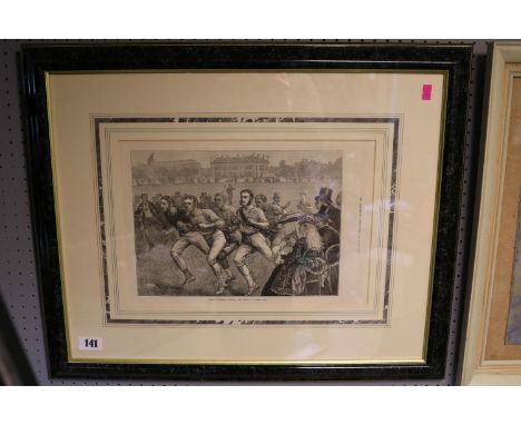 Dublin University Club Sports in College Park - Antique Engraving 1874 - Custom High Quality Framing. Dublin University Club 