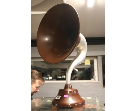Antique British Thomson Houston Swan Neck Speaker Horn with Bakelite base and Aluminium neck 59cm in Height 