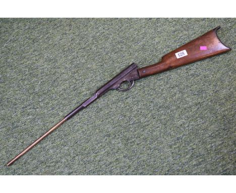 A rare 19th century American air rifle, by H M Quackenbush, Herkimer, New York, patent June 6th 1876, serial no. 20914, barre