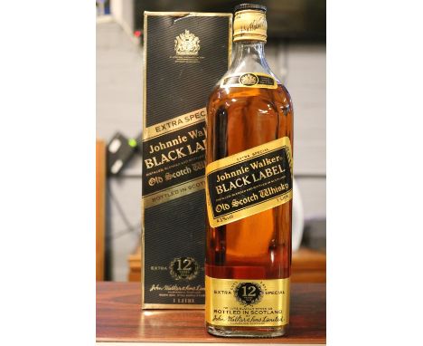 Johnnie Walker Black Label Old Scotch Whisky 12 Year boxed 1 Litre 