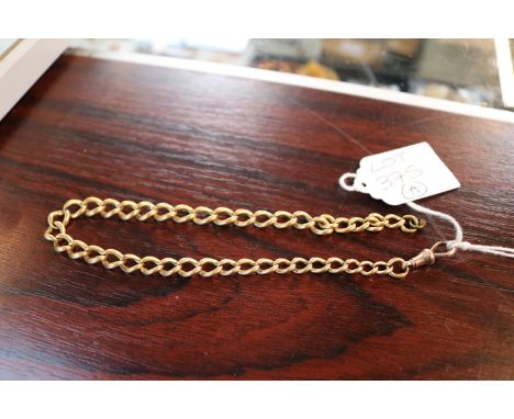 Victorian Gents Yellow gold Watch chain (tests as higher than 9ct) with 15ct marked clasp 54g total weight