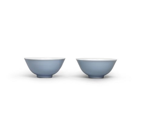 A PAIR OF FINE LAVENDER-GLAZED BOWLSYongzheng six-character marks and of the periodEach superbly potted with deep rounded sid