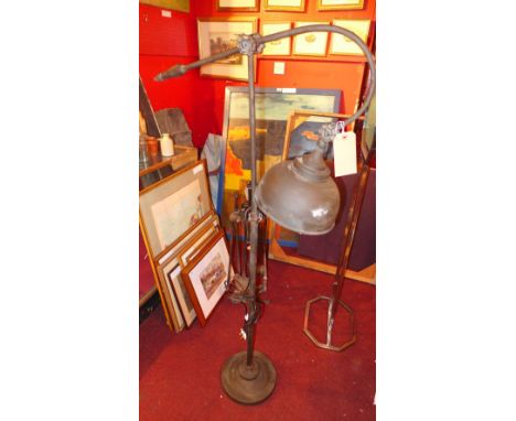 An industrial style painted metal floor standing lamp 