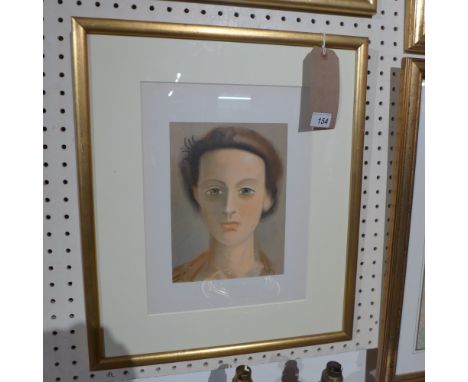 Andre Derain (French, 1880 - 1954) a lithograph of 'Portrait de jeune fille' mounted, glazed and gilt framed, 35cm x 25cm