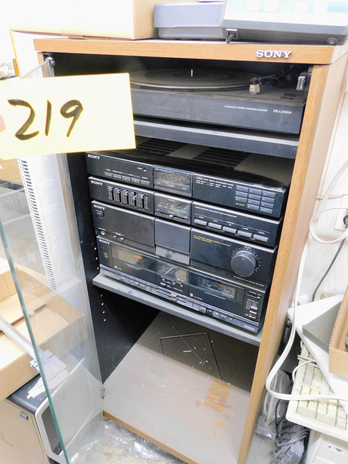 SONY STRS255 STEREO RACK SYSTEM [2] SONY SPEAKERS, TURNTABLE, DUAL