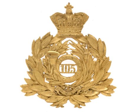 Badge. British Indian. 105th (Madras Light Infantry) Victorian Officer's shako plate circa 1869-78.  Very fine die-stamped ri
