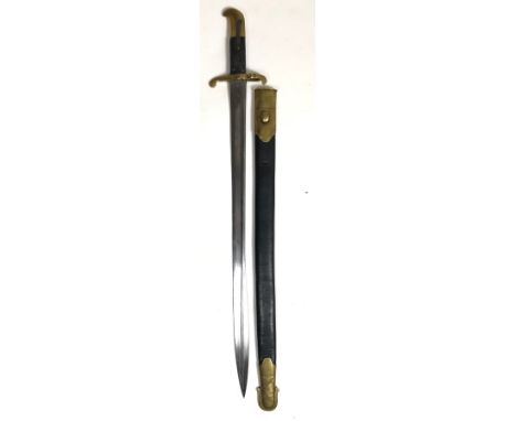 Victorian British Lancaster Sword Bayonet &amp; Scabbard  A good example with 24 inch single edge pipe back quill point blade