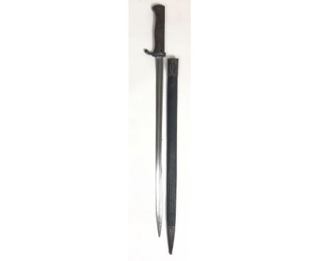 WW1 Imperial German Seitengewehr Model 1898 Sword Bayonet  A good example with long narrow pipe back blade with quill point. 