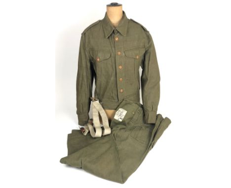 1940 Denim Battledress WW2 Uniform A good original set of a Denim No.2 pattern uniform. Comprising: Blouse with issue label d