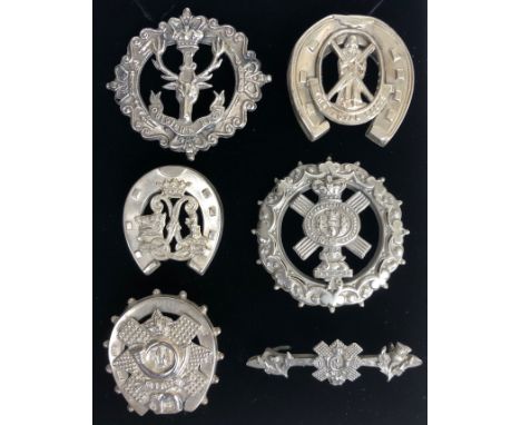 Scottish Regiments 6 x Hollow Silver Regimental Sweetheart Brooches.  Comprising: Seaforth Highlanders with Birmingham 1897 h