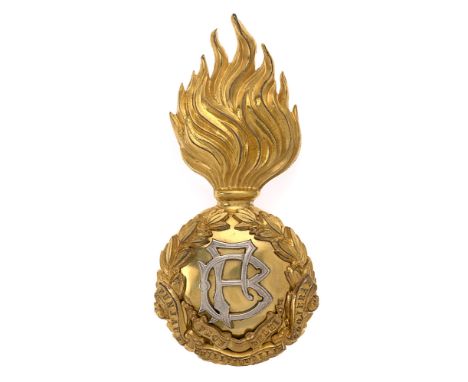 Badge. 104th Bengal Fusiliers pre 1881 Officer's fur cap grenade. Very fine and exceedingly scarce gilt flaming grenade, the 