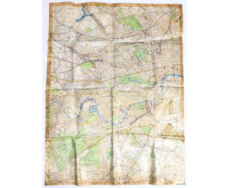 WW2 German Battle of Britain Luftwaffe Navigator's London Bombing Map This rare single sided waterproof map shows London West