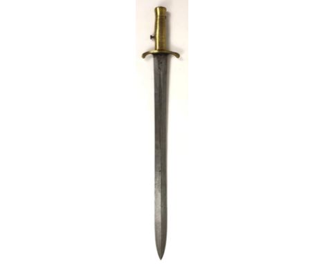 Victorian British 1837 Pattern Brunswick Sword Bayonet  A good example with a 21 3/4 inch double edged blade with spear point