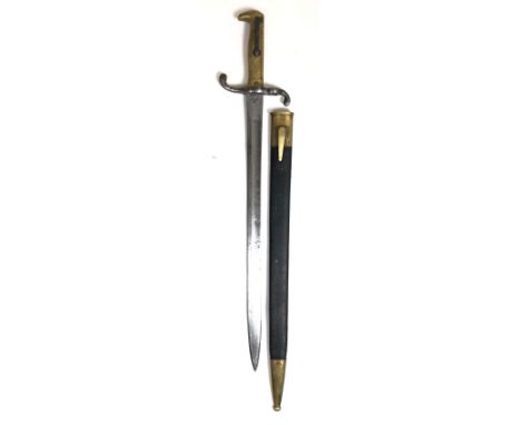 German Model 1871 Bayonet A good example with single edged blade with large central fuller. Maker's mark to the forte ERFURT.