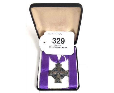 George VI Canadian Memorial Cross.  This silver example is awarded to commemorate "121532 SGT C.H. SLATER". Stamped Sterling 