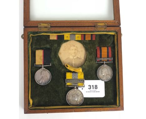 Victorian Lincolnshire Regiment Sudan, Boer War Group of Three Medals. Awarded to 3126 Private Stephen Sendall, who served wi