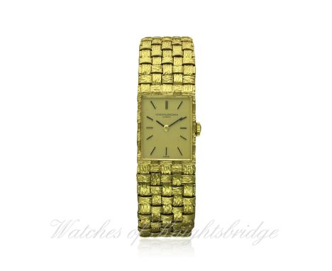 A LADIES 18K SOLID GOLD VACHERON & CONSTANTIN WRIST WATCH CIRCA 1970s, REF. 7514
D: Champagne dial with black inlaid gilt bat