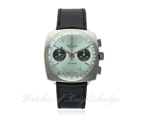 A GENTLEMAN'S BREITLING TOP TIME CHRONOGRAPH WRIST WATCH CIRCA 1970s, REF. 2008
D: Silver dial with faceted silver batons, tw