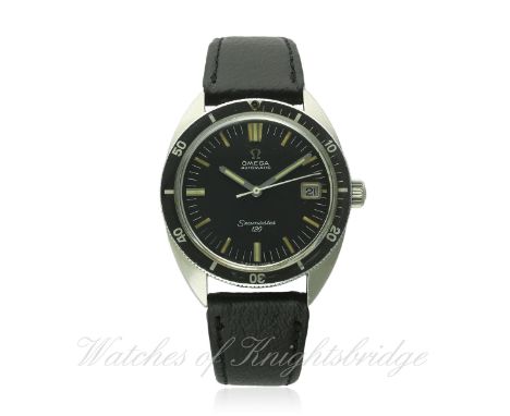 A GENTLEMAN'S STAINLESS STEEL OMEGA SEAMASTER 120 AUTOMATIC WRIST WATCH CIRCA 1968 REF. 166.027
D: Black dial with luminous h