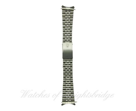 A GENTLEMAN'S STAINLESS STEEL 20MM ROLEX JUBILEE BRACELET
Numbered W10/62510 H/502 B, total length approx 160mm.  CONDITION R