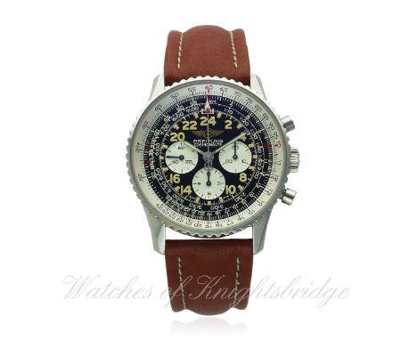 A GENTLEMAN'S STAINLESS STEEL BREITLING COSMONAUTE CHRONOGRAPH WRIST WATCH DATED 1998, REF. A12023 SPECIAL SERIES WITH ORIGIN