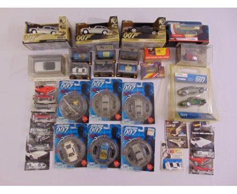 A quantity of James Bond 007 diecast to include Corgi, Mattel Hot Wheels and Matchbox all in original packaging (31)