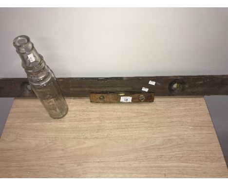 2 VINTAGE SPIRIT LEVELS & VINTAGE ESSO BOTTLE