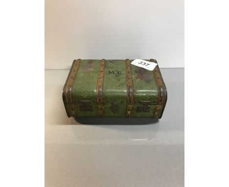 VINTAGE MACFARLANE TRUNK BISCUIT TIN