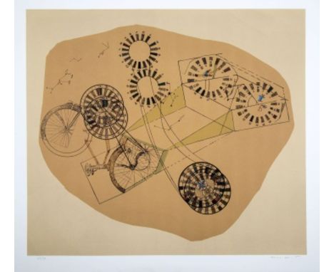 Ernst Max. Vademekum mobile - ihr seid gewarnt. 1971 Fotolitografia a 17 colori d'après un collage di Max Ernst del 1919-1920