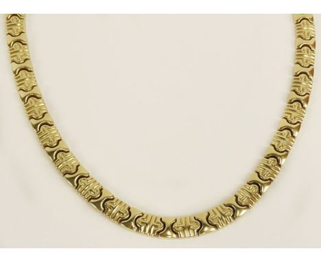 Vintage 14 Karat Yellow Gold Link Necklace. Signed ARR 14K. Good Condition or Better. Measures 17-1/4 Inches Long and a bit m
