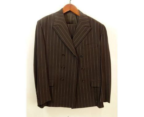 Men's Vintage Prada Suit. Made in Italy. Size 54 (US 44), Pant Size 34. Fabric Content: 90% Wool, 7% Nylon, 3% Rubber. Good C