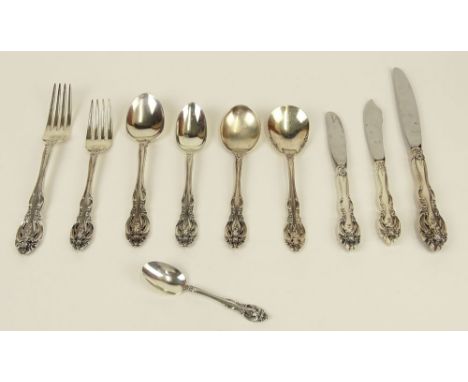 Beautiful One Hundred Forty-Five (145) Piece Gorham Sterling Silver "La Scala" Flatware Set. This Set Includes: 22 Dinner For