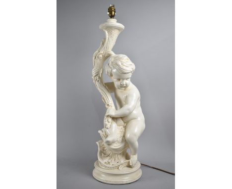 A Mid 20th century Cast Figural Table Lamp of Large Form, 78cms High 