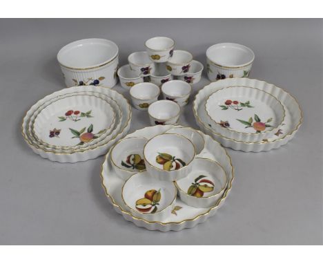 A Collection of Royal Worcester Flan Dishes and Ramekins 