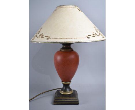 A Modern Table Lamp of Vase Form with Pierced Shade, 63cms HIgh 