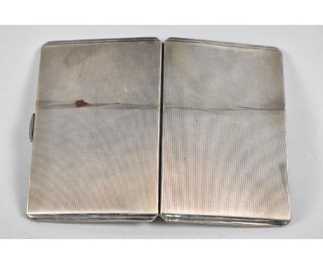 A Silver Cigarette Case with Engine Turned Decoration, Birmingham Hallmark, 191g,  12.5x8.5g 