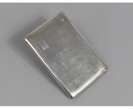 A Silver Cigarette Case with Engine Turned Decoration, Birmingham Hallmark, 119g, 13x8.5cm 