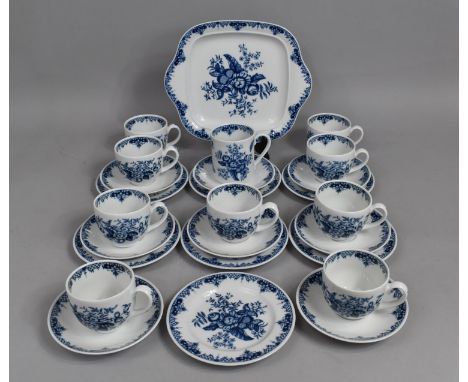 A Royal Worcester Hanbury Tea Set to Comprise nine Cups, One Mug, Eight Saucers, Eight Side Plates and a Cake Plate 