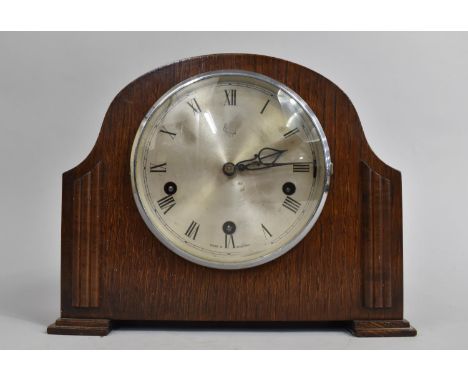 A Mid 20th Century Oak Westminster Chime Mantel Clock by Enfield 