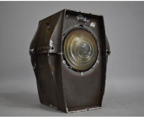 Railway Interest: A Vintage Bulkhead Railway Electrical Lamp, with Bullseye Glass 